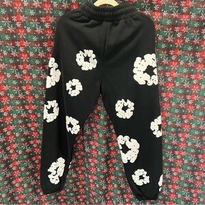 Denim Tear-Print Kapok Cotton Sweatpants